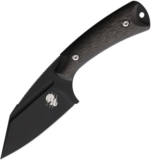 Akeron La Sanction Black Carbon Fiber Bohler N690 Steel Fixed Blade Knife 002CF