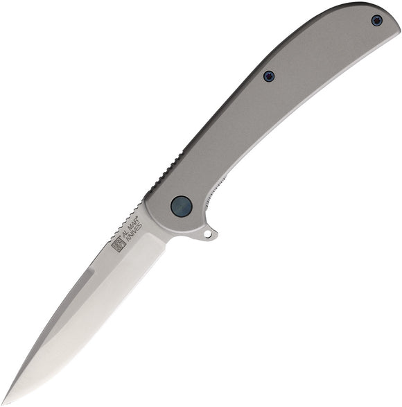 Al Mar Ultra Thin Framelock Gray Stainless Folding Clip Point Pocket Knife 4118
