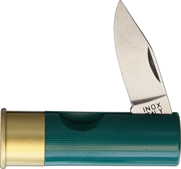 Antonini Shotgun Shell Green Satin Stainless Folding Knife 1301CG