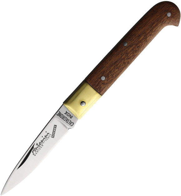 Antonini Small Folder Brown Wood Folding Stainless Pocket Knife 91716