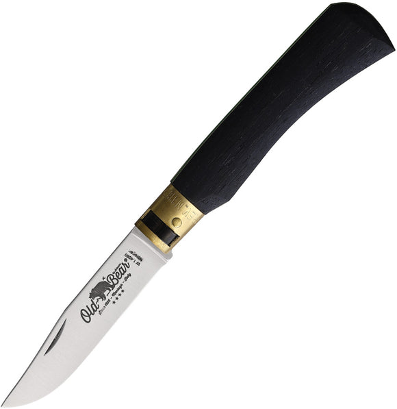 Old Bear Medium Locking Ferrule Italy Wood Folding Pocket Knife 930719MT