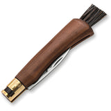 Old Bear Mushroom Brown Walnut Wood Folding Stainless Pocket Knife 938719LN