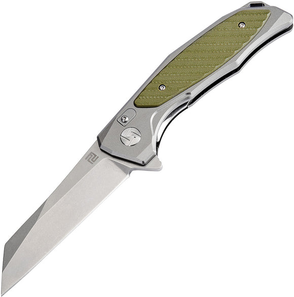 Artisan Falcon Linerlock Green Handle D2 Tool Steel Folding Knife 1809PGGN