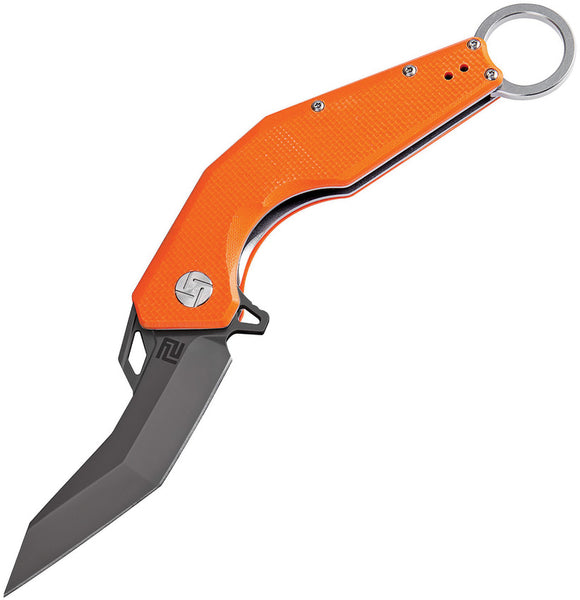 Artisan Cobra Orange G10 Folding Black D2 Steel Pocket Knife 1811PBOEF