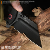 Artisan Proponent 4" Large Linerlock Black G10 Folding Vblack D2 Knife 1820pbbk