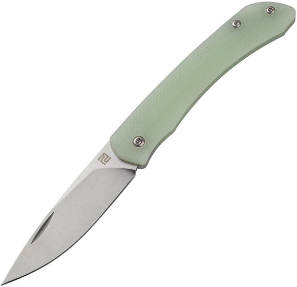 Artisan Biome Slip Joint Jade G10 Folding Sandvik 12C27 Pocket Knife 1840PNTG