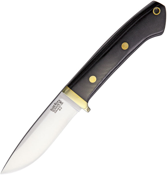 Bark River Classic Drop Point Hunter Black Fixed Blade Knife 02116mbc