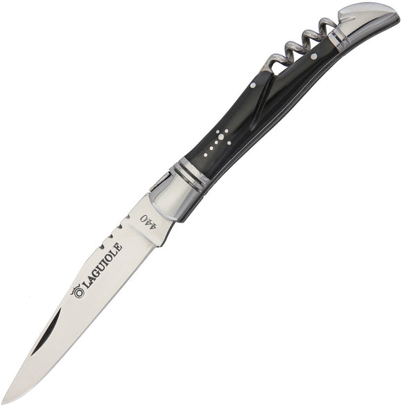 Baladeo Laguiole Blackhorn Folding Knife with Corkscrew dub041