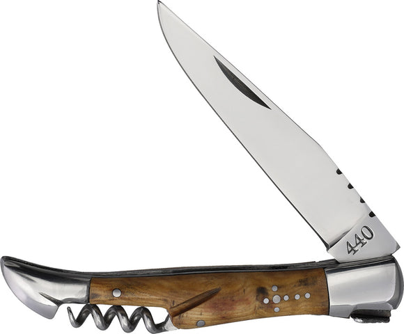 Baladeo Laguiole Corkscrew Olivewood Folding Stainless Pocket Knife DUB1045