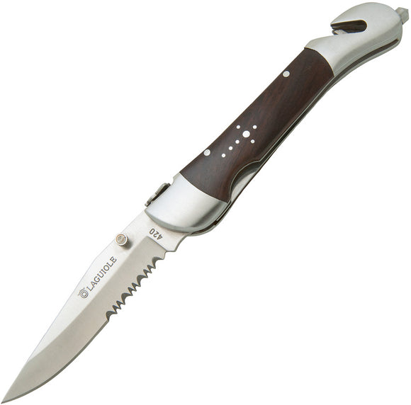Baladeo Laguiole Wood Handle Security Linerlock Folding Knife dub201