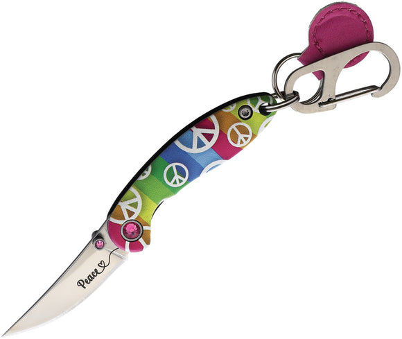 Brighten Blades Peace Keychain Framelock Folding Stainless Pocket Knife 021