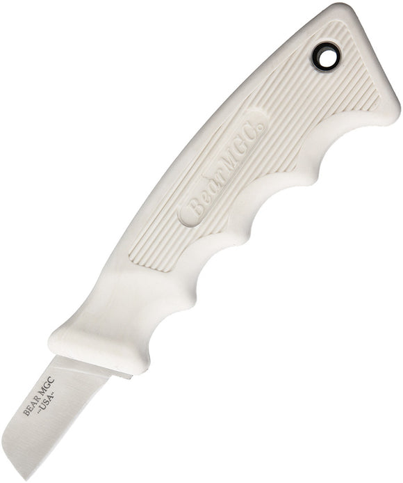 Bear & Son Powergrip Utility White Rubber 440 Stainless Steel Fixed Blade Knife 466W14