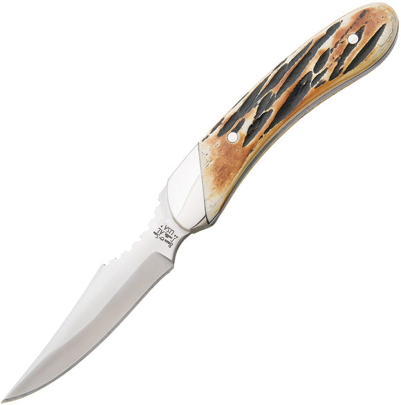 Bear & Son Caper Genuine India Stag Bone Handle 440 Stainless Fixed Blade Knife 5009