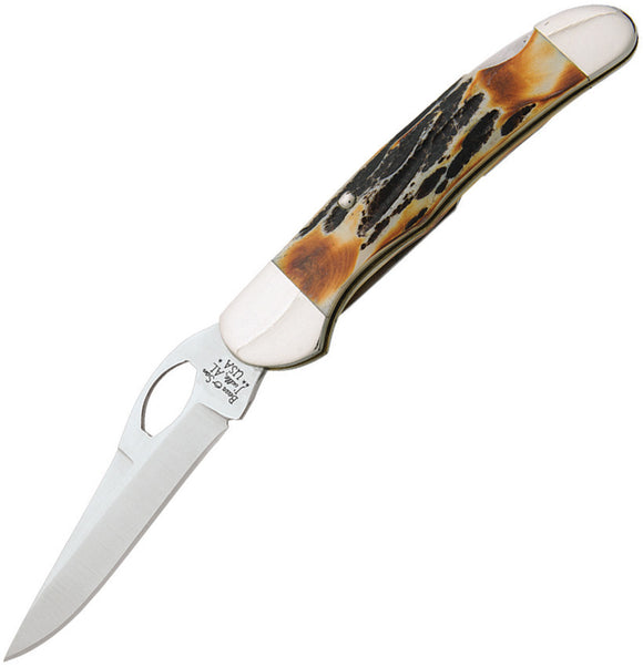 Bear & Son Cowhand Lockback India Stag Bone Folding Stainless Pocket Knife 5150L