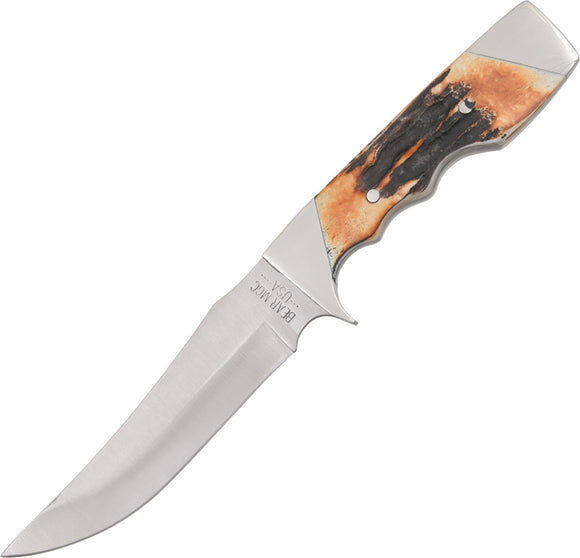 Bear & Son Upswept Skinner Stag Bone Handle Stainless Steel Fixed Blade Knife 577