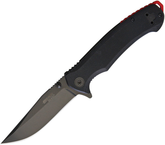 Bear Edge Linerlock A/O Black G10 Folding Stainless Drop Pt Pocket Knife 61112