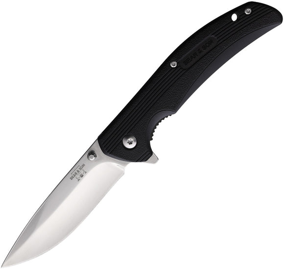 Bear & Son Sideliner Linerlock Black Smooth Folding Pocket Knife 778