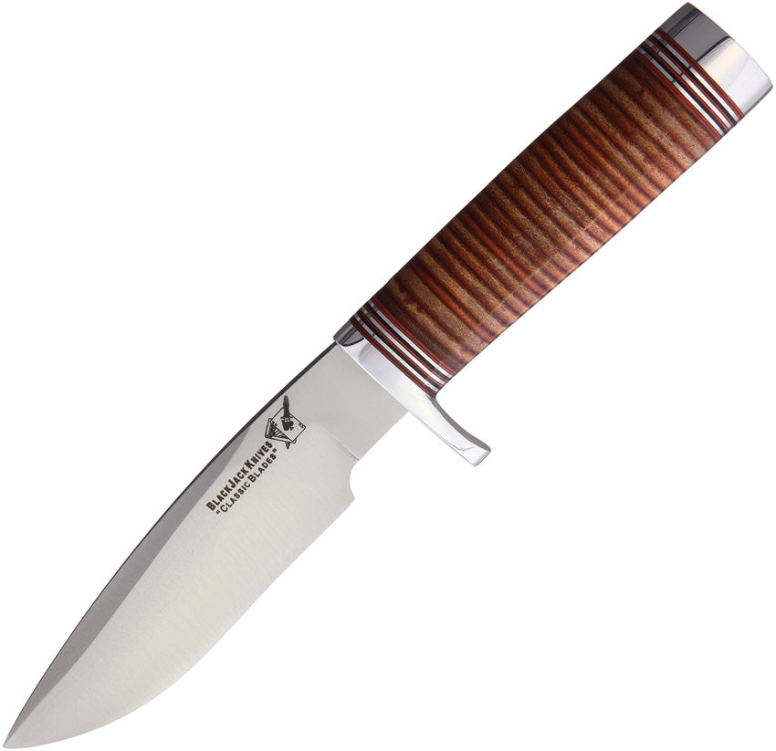 Blackjack Classic Model 125 Fixed Blade Knife Stacked Leather A2