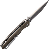 Blackjack Linerlock Tan Smooth Micarta Folding S35VN Steel Pocket Knife 156