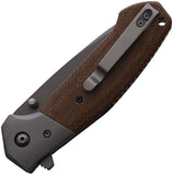 Blackjack Linerlock Brown Smooth Micarta Folding S35VN Steel Pocket Knife 157