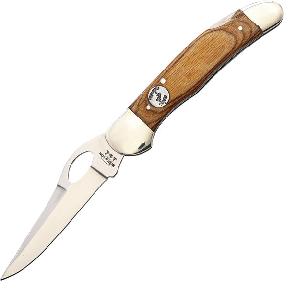 Bear & Son Cowhand Lockback Walnut Wood Folding Stainless Pocket Knife C2150L