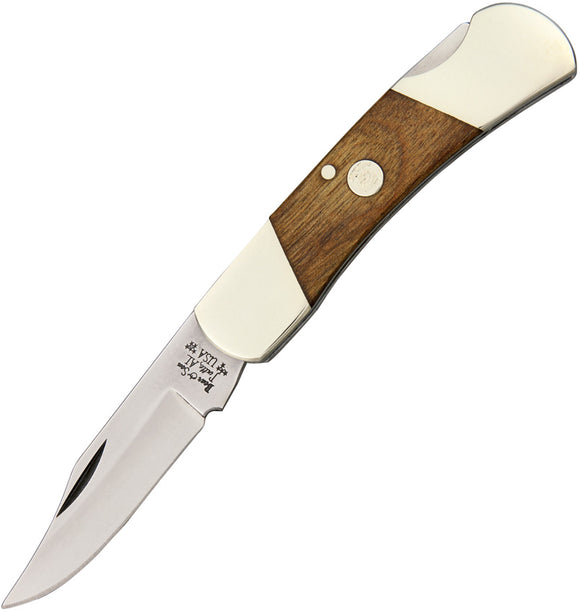 Bear & Son Lockback Brown Wood Folding Stainless Steel Folding Pocket Knife C226