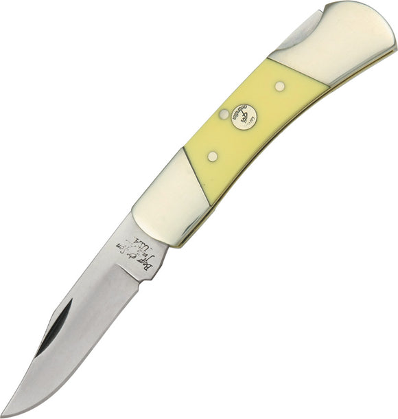 Bear & Son Lockback Yellow Delrin Stainless Steel Folding Pocket Knife C326
