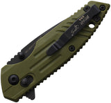 Bear Ops Slide Lock OD Green Synthetic Folding Stainless Pocket Knife 900OD7BSR