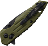 Bear Ops Slide Lock OD Green Synthetic Folding Stainless Pocket Knife 900OD7B