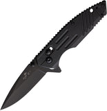 Bear Ops Slide Lock Black Sytnehtic Folding D2 Steel Pocket Knife 950B7B