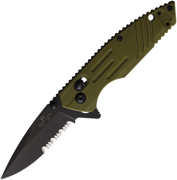 Bear Ops Slide Lock OD Green Synthetic Folding D2 Steel Pocket Knife 950OD7BSR