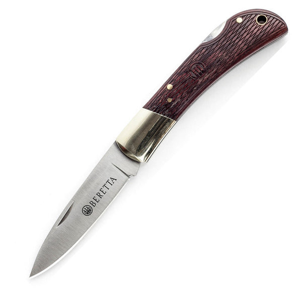 Beretta Cocobolo Wood Handle Lockback Satin 440 Stainless Folding Knife 126ILGP