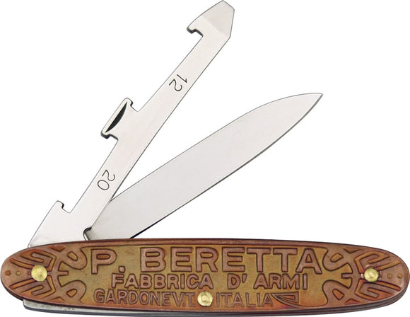 Beretta Coltello Slip-Joint Copper Artwork Stainless Pen Point Pocket Knife 490
