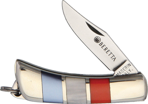 Beretta Mignon Red White & Blue Mother of Pearl Stainless Folding Knife 707US