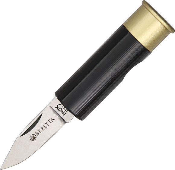 Beretta Shotshell Black Shotgun Shell Handle 420 Stainless Folding Knife 70BK