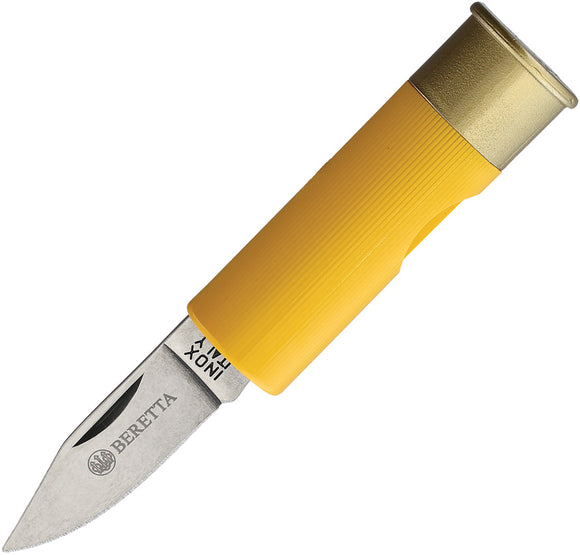 Beretta Shotgun Shell Yellow Synthetic Folding Stainless Pocket Knife 70YL
