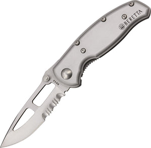 Beretta Small Airlight II Silver Aluminum Stainless AUS-6 Folding Knife 79873