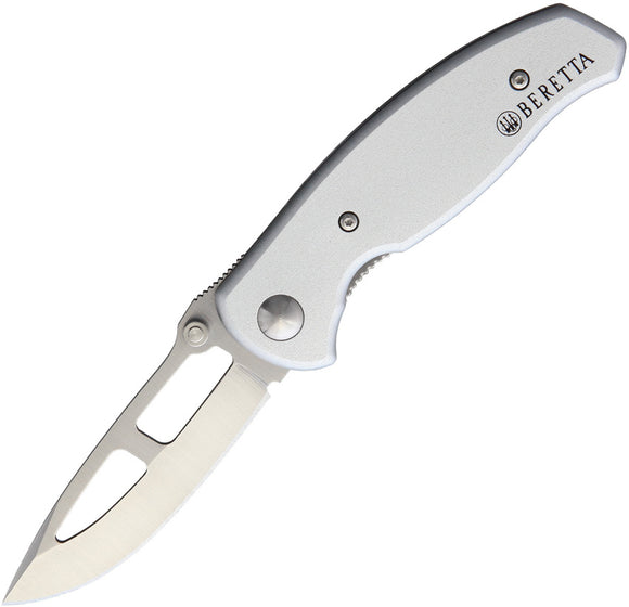 Beretta Small Airlight 3 Linerlock Silver Aluminum Stainless Pocket Knife 91615