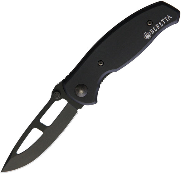 Beretta Small Airlight 3 Linerlock Black Aluminum Stainless Pocket Knife 91616