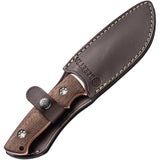 Beretta Eland Walnut 440 Stainless Drop Point Fixed Blade Knife w/ Sheath 93523