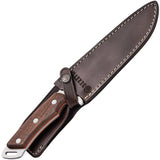 Beretta Oryx Walnut 440 Stainless Clip Point Fixed Blade Knife w/ Sheath 93525