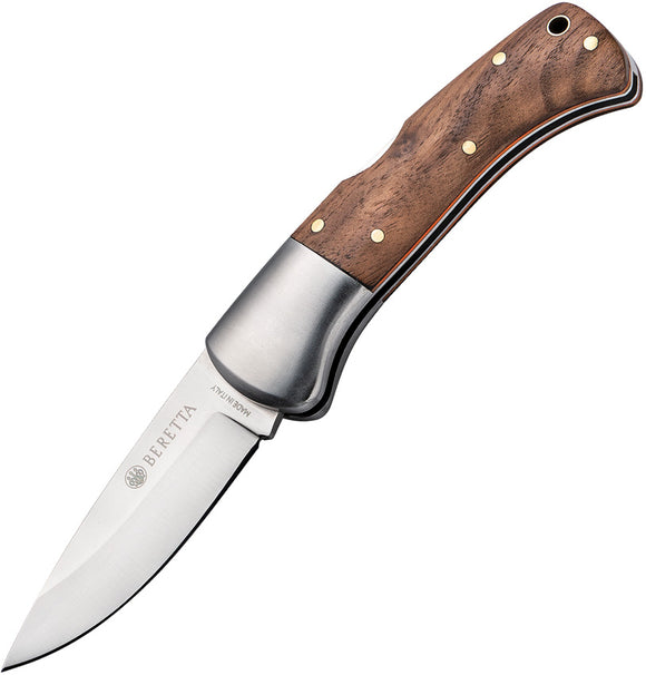Beretta Reedbuck Lockback Walnut Folding 440 Stainless Pocket Knife 93528