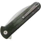 Beyond EDC Slim Linerlock Green Micarta Folding 14C28N Pocket Knife 2107OD