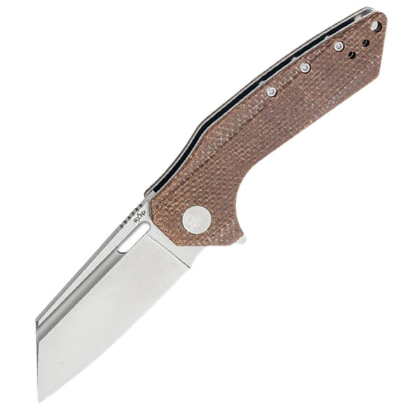 Beyond EDC Thwaak Linerlock Brown Micarta Folding 14C28N Pocket Knife C2108DE