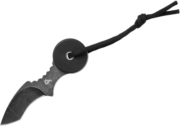 Black Fox Lollypop Black G10 440C Stainless Fixed Blade Knife w/ Belt Sheath 755