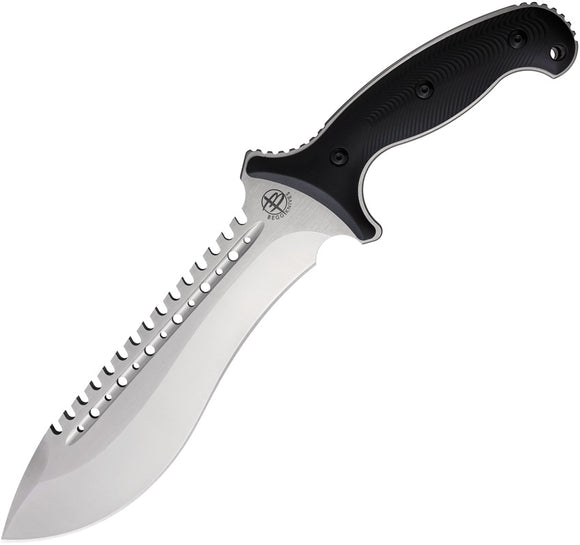 Begg Knives Bolo Black AUS-10 Steel Satin Sawback Machete w/ Belt Sheath 023