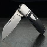 Begg Knives Sheepsfoot Slip Joint Black G10 & Stainless Folding 14C28N Pocket Knife 035