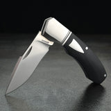 Begg Knives Recurve Slip Joint Black G10 & Stainless Folding 14C28N Pocket Knife 038