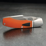 Begg Knives Recurve Mini Hunter Slip Joint Orange & Black G10 & Stainless Folding 14C28N Knife 042