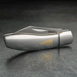 Begg Knives Sheepsfoot Mini Slip Joint Stainless & Brass Folding 14C28N Pocket Knife 046
